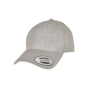 Premium Curved Visor Snapback Cap Heather Grey One Size