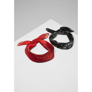 Satin scarf 2-pack black/red