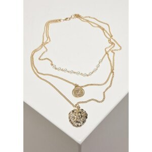 Gold necklace with lion layering