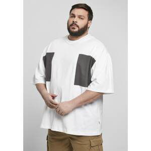 Large double pocket T-shirt white/asphalt