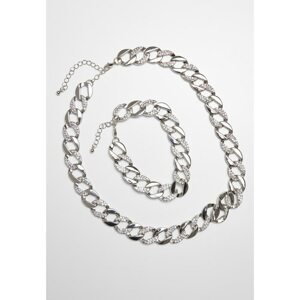 Basic Set of Silver Diamond Necklaces and Bracelets