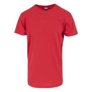 Shaped long T-shirt fiery red
