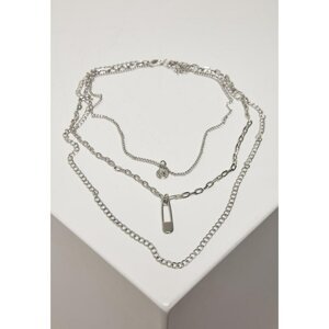 Silver necklace with safety pin