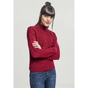 Ladies Short Turtleneck Sweater burgundy