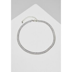 Short Silver Crystal Necklace