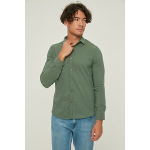 Trendyol Khaki Men's Slim Fit Shirt Collar Long Sleeve Shirt