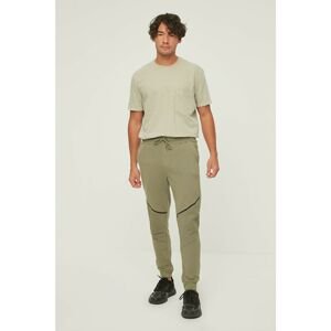 Trendyol Khaki Men's Regular Fit Sweatpants with Stripe Stitching Detail