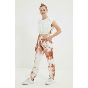 Trendyol Brown Tie-Dye Loose Jogger Knitted Sweatpants