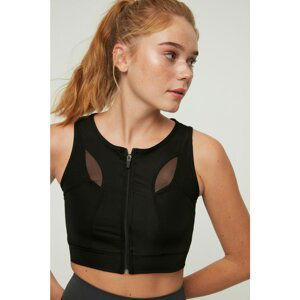 Trendyol Black Zipper Strap Sports Bra