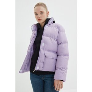 Trendyol Lilac Oversize Stand Up Collar Zipper Closure Inflatable Coat