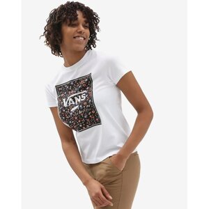 Vans T-shirt Wm Boxed In Rose Cre White - Women's