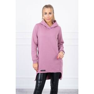 Insulated sweatshirt with longer back dark pink