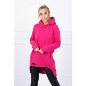 Insulated sweatshirt with longer back fuchsia