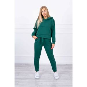 Insulated set with sweatshirt with tying down green