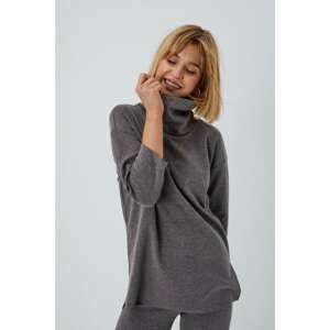 Knitted turtleneck sweatshirt - graphite