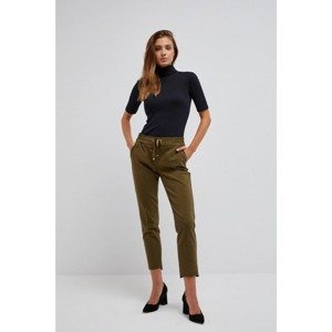 Trousers with elastic waistband - olive green