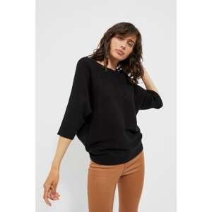 Oversize sweater with a decorative back - black
