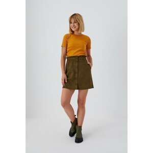 Trapezoidal skirt made of imitation suede