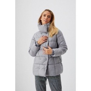 quilted jacket with a high collar