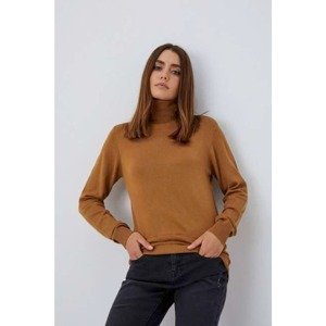 Plain turtleneck sweater - brown