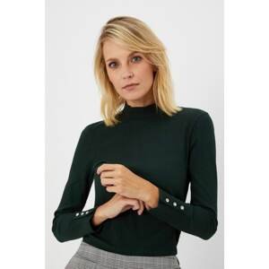 Blouse with decorative cuffs - green