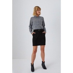 Trapezoidal skirt with pockets - black