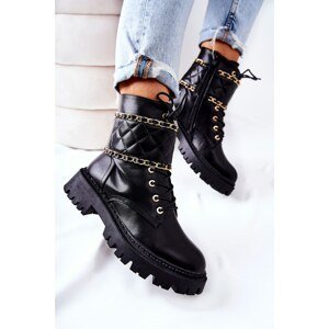 Worker's shoes with chain Black Caleanor