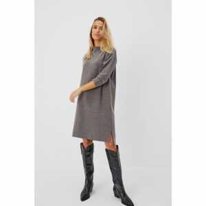 Plain knit dress - graphite