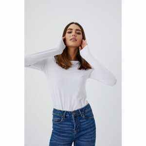 Plain long-sleeved blouse - white