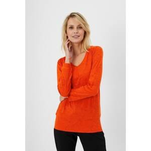 Cotton blouse with long sleeves - orange