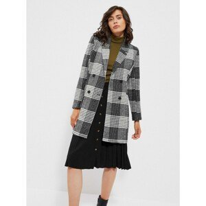 Checked double-breasted coat