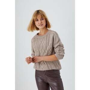 Cable-knit sweater - beige