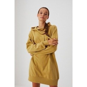 Plain knitted dress - olive green