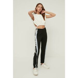 Trendyol Black Tie Detailed Straight Slim Knitted Sweatpants