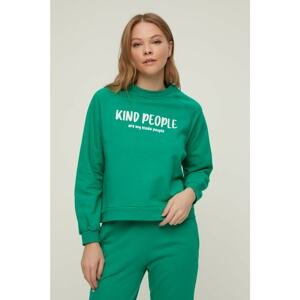 Trendyol Emerald Printed Basic Raised Knitted Sweatshirt