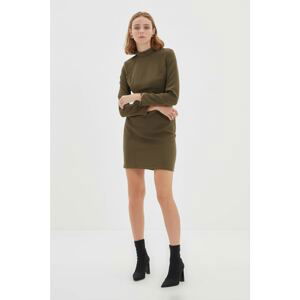 Trendyol Khaki Stand Collar Dress