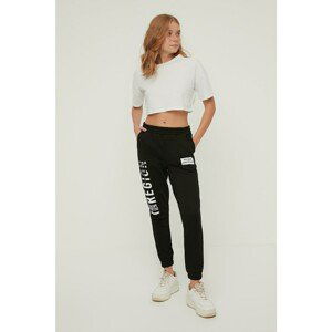 Trendyol Black Printed Basic Jogger Slim Knitted Sweatpants