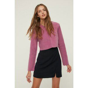 Trendyol Dried Rose Fleece Crop Knitted Blouse