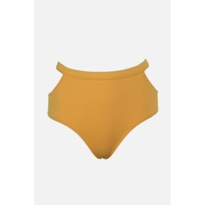 Trendyol Apricot Textured High Waist Cut Out Detailed Bikini Bottoms