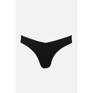 Trendyol Black Textured V Cut Bikini Bottoms