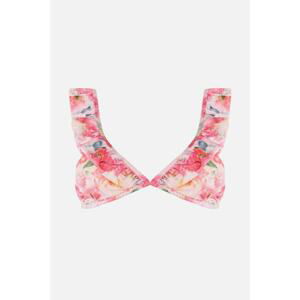 Trendyol Floral Pattern Frill Detailed Bikini Top