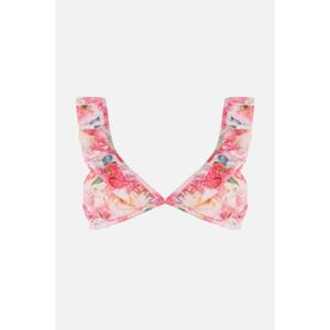 Trendyol Floral Pattern Frill Detailed Bikini Top