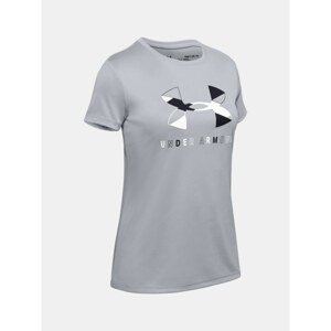 Under Armour T-Shirt Tech Graphic Big Logo SS T-Shirt-GRY - Girls