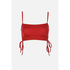 Trendyol Red Pleated Bikini Top