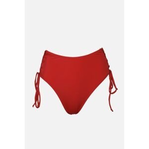 Trendyol Red Pleated Bikini Bottoms