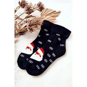 Christmas Santa Claus Socks Navy Blue