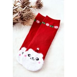 Christmas Cotton Socks Bear Red