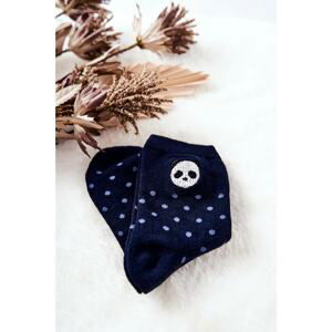 Children's socks V points Panda Navy blue