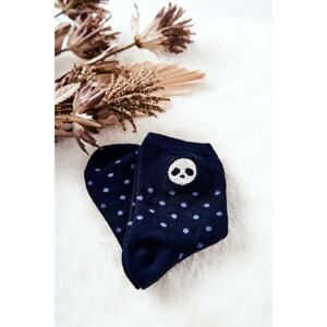 Children's Socks In Dots Panda Navy blue