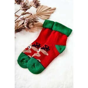 Christmas Socks Reindeer Red & Green